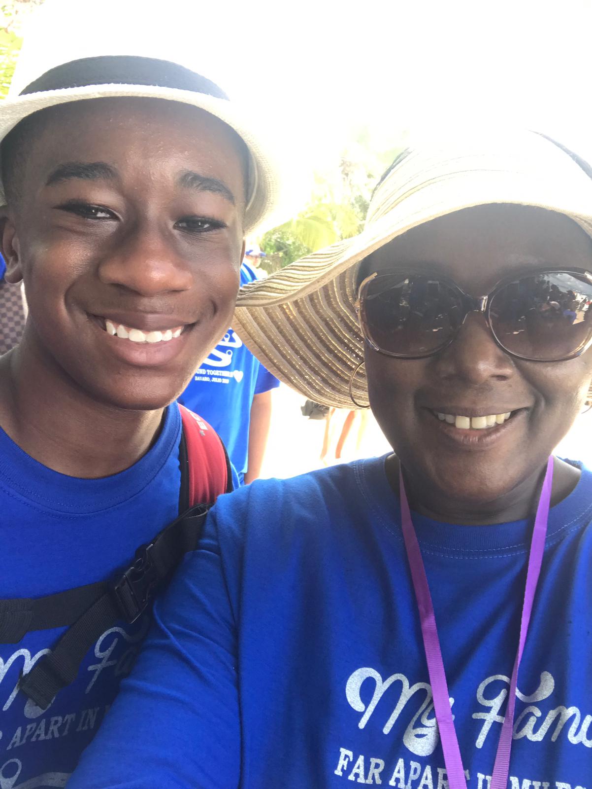 Two generations, one shade of blue